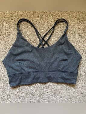 Athletic Works Gray Crisscross Strappy Sports Bra